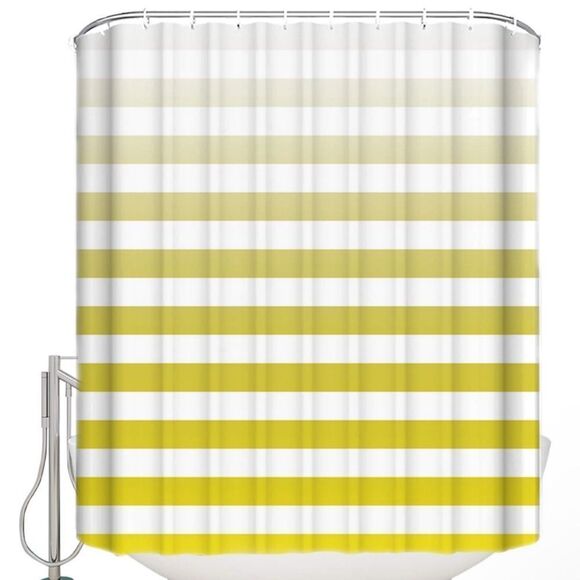 Moroccan Vintage Geometric Pattern Bathroom Curtain With 12 Hooks, - Picture 1 of 1